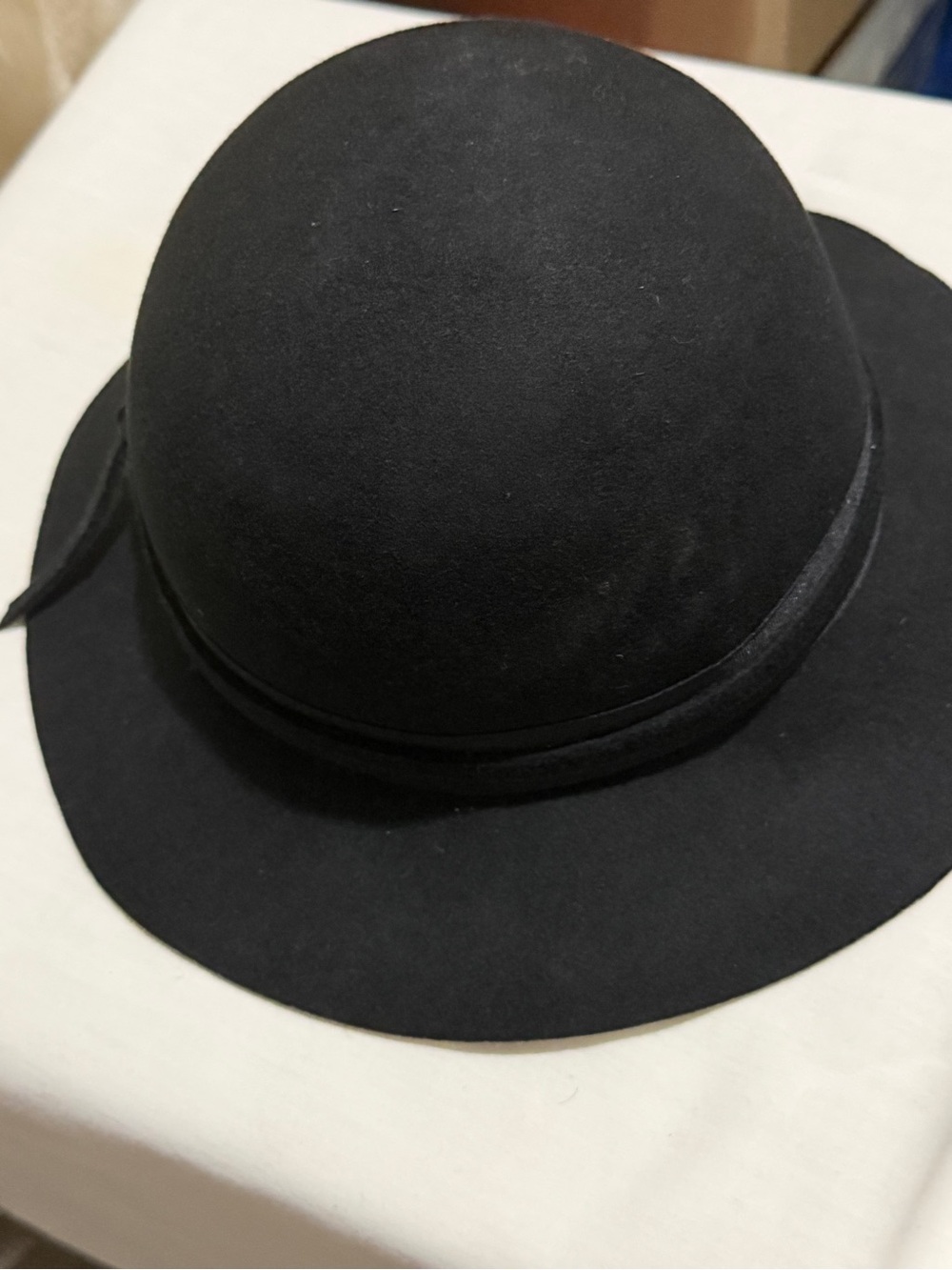 Adolfo Black Felt Bowler Hat
